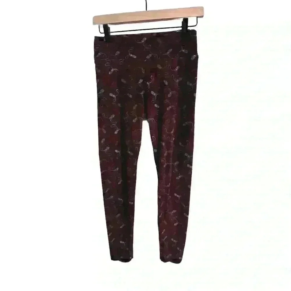 Lularoe Unicorn Print Maroon Octupus Squid Butter Soft Leggings